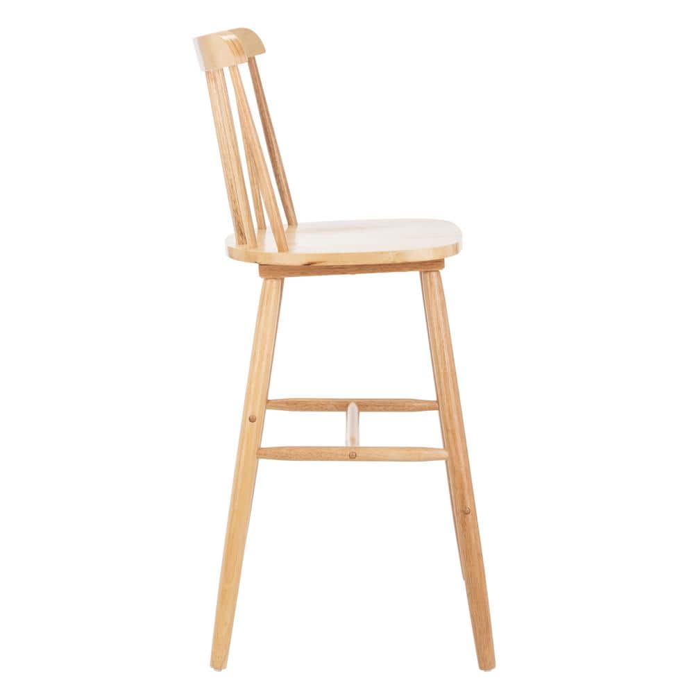 Galena Natural Rubberwood Spindle Back Bar Stool Set