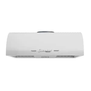 Classic Retro 24 in. 500 CFM Ducted Under Cabinet Range Hood with LED Lighting in Marshmallow White