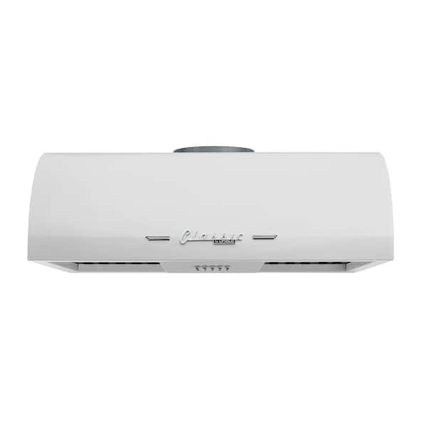 Unique Appliances Classic Retro 24 in. 500 CFM Ducted Under Cabinet Range Hood with LED Lighting in Marshmallow White