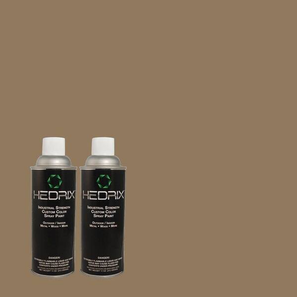 Hedrix 11 oz. Match of 375 Dove Brown Gloss Custom Spray Paint (2-Pack)