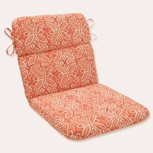 Tile Outdoor/Indoor 21 in. W x 3 in. H Deep Seat, 1 Piece Chair Cushion with Round Corners in Orange/Ivory Merida