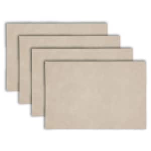 Florence 18 in. x 12 in. Ivory and Taupe Reversible Vegan Leather Wipe Clean Placemat Set of 4