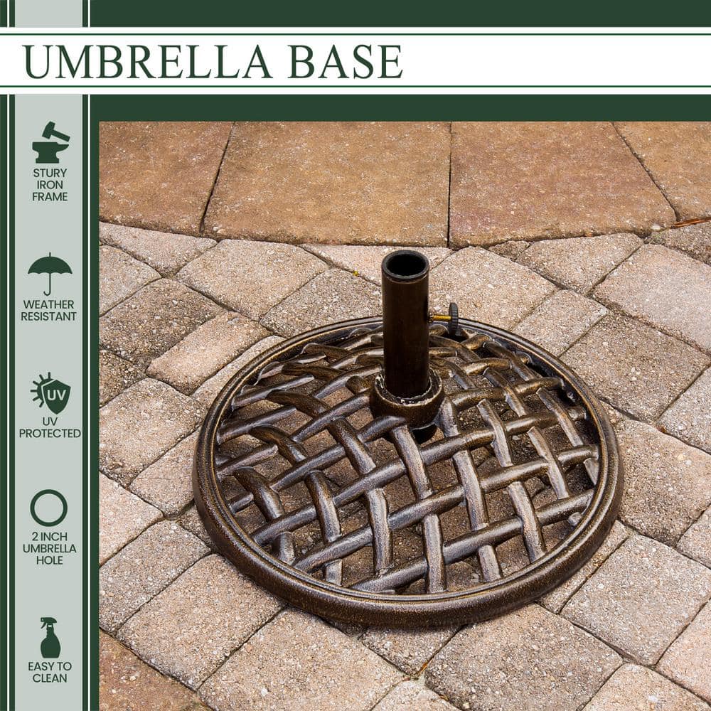 Cambridge Bronze Woven Iron Outdoor Umbrella Base