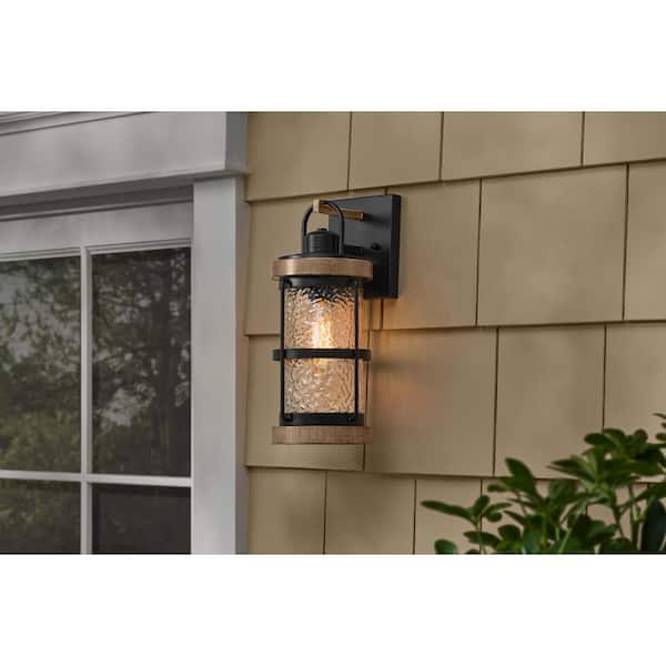 Hampton Bay Fuller Park 16 in. 3-Light Matte Black Cylinder