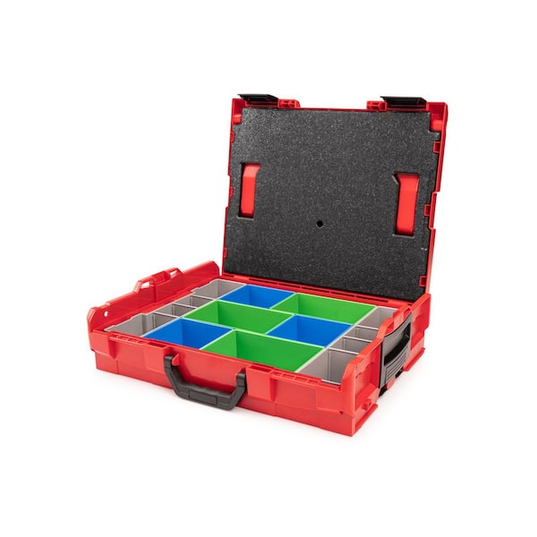 Shallow Stacking Tool Box (L-BOXX 1) with 8-Piece Organizer Bin Set (Variant A) and Lid Insert