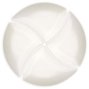 New Wave 4-Piece Glazed White Appetizer Bowl
