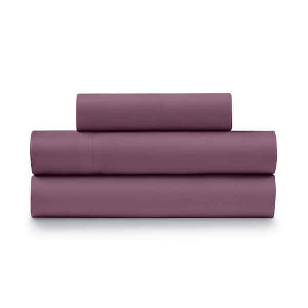 ELLA JAYNE Super Soft Triple Brushed Mircrofiber 4-Piece Eggplant Queen Sheet Set
