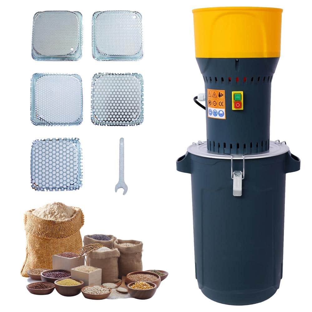 25L Electric Grain Mill Grinder for Corn Wheat Soybean Unhusked Rice Coffee, with 5 Grinder Sieves + 1 Wrench