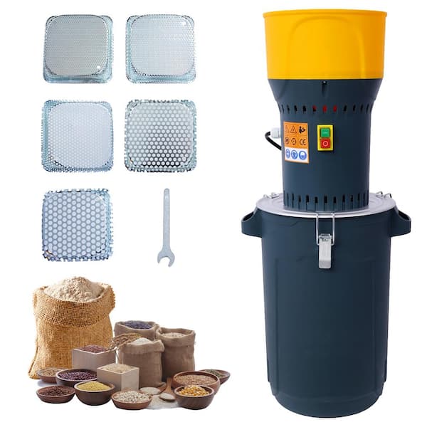 25L Electric Grain Mill Grinder for Corn Wheat Soybean Unhusked Rice Coffee, with 5 Grinder Sieves + 1 Wrench