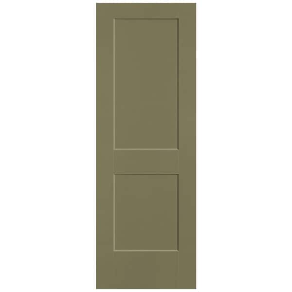 Masonite 28 in. x 80 in. 2-Panel Logan Single Bore Hollow Core Truly Olive Molded Composite Interior Door Slab