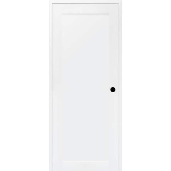 Belldinni Shaker 30 in. x 80 in. 1 Panel Left-Hand Primed Wood DIY-Friendly Single Prehung Interior Door with Concealed Hinges