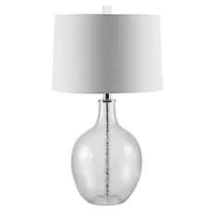 Nadine 26 in. Clear Table Lamp with White Shade