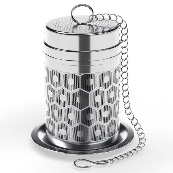 304 Stainless Steel Tea Infuser with Extra Fine Mesh, Slim Threaded Lid for Loose Tea, Black Tea, Rooibos (1-Pack)