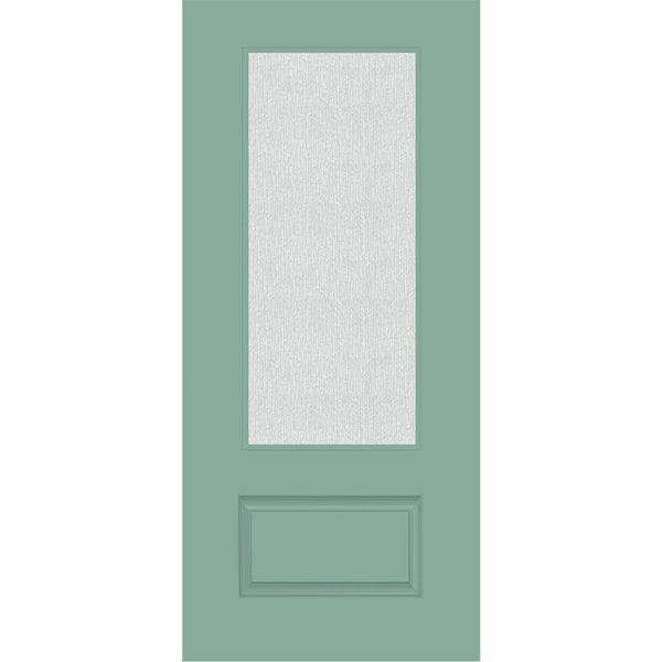 Steves & Sons Legacy 36 in. x 80 in. Universal Handing 3/4 Lite Rain Glass Quarry Finish Fiberglass Front Door Slab