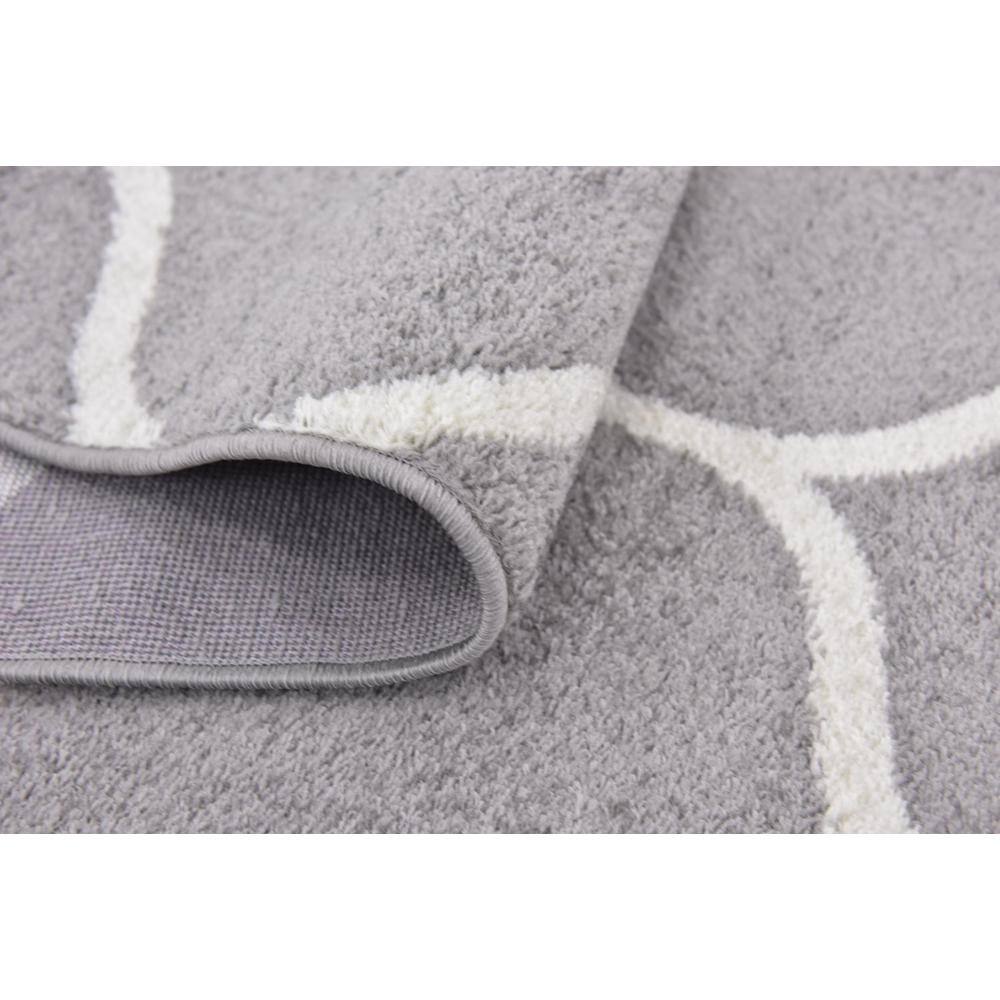 Elegant Light Gray Trellis 9' x 12' Synthetic Area Rug