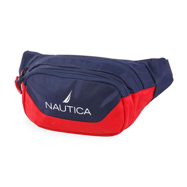Nautica NT Fanny Pack plus 5.5 in. plus Navy/Red plus Waist pack plus Multiple Zippered Pockets