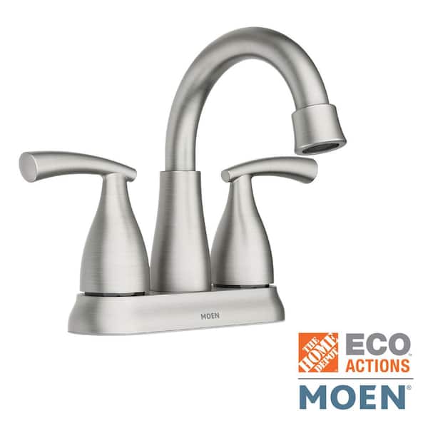 MOEN Essie 2-Handle 4 in. Centerset Bathroom Faucet in Spot Resist