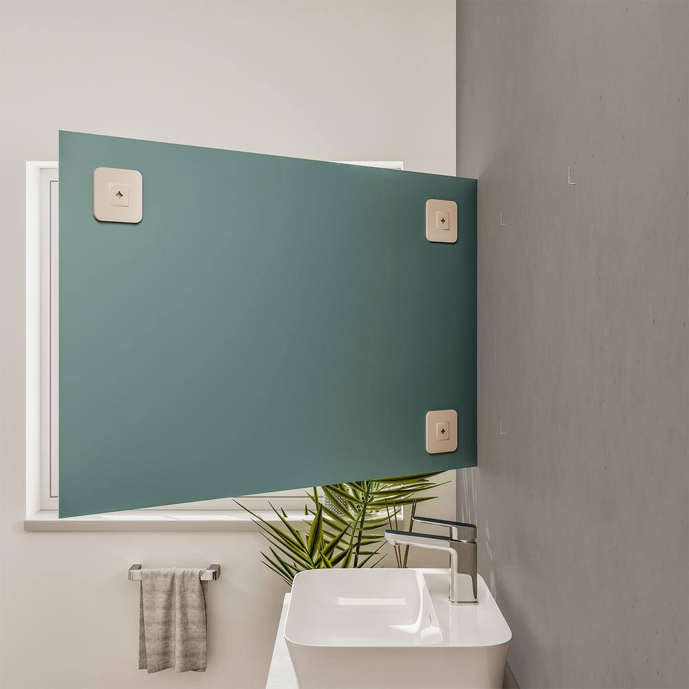 Sleek 39" Frameless Rectangular Beveled Bathroom Mirror