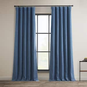 Denim Solid Rod Pocket Room Darkening Curtain - 50 in. W x 84 in. L (1 Panel)