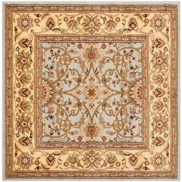 SAFAVIEH Lyndhurst Gray/Beige 8 ft. x 8 ft. Square Border Area Rug