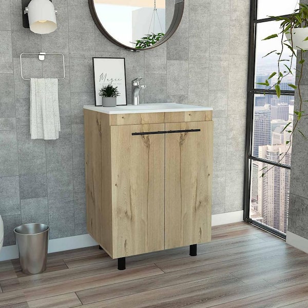 Neyla Beige Finish, 2 Drawers 43 in. W Dresser with Mirror