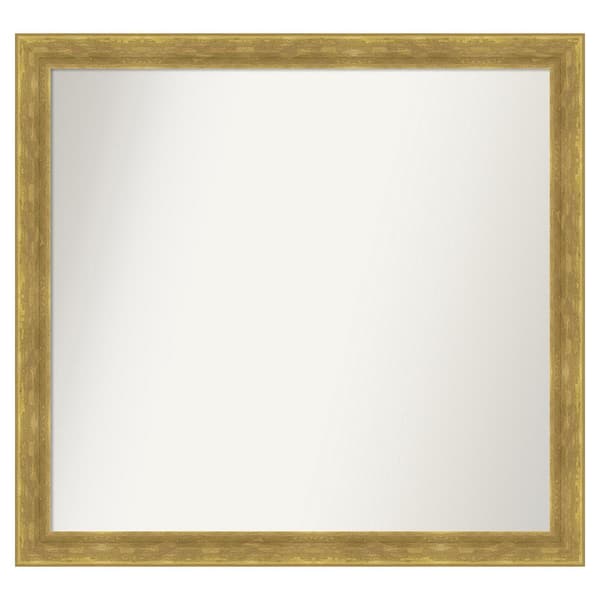 Amanti Art Angled Gold 31.25 in. x 29.25 in. Custom Non-Beveled Matte Wood Framed Bathroom Vanity Wall Mirror