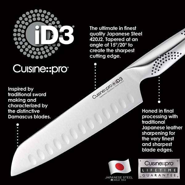 Cuisine::pro WOLFGANG STARKE 7 in. Steel Full Tang Santoku Knife