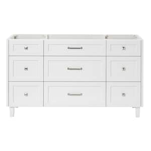 Monroe 60 in. W x 21.5 in. D x 34.5 in. H Bath Vanity Cabinet without Top in White