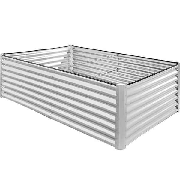 8 ft. x 4 ft. x 2 ft. Galvanized Outdoor Steel Raised Garden Bed, Planter Box for Vegetables, Flowers, Herbs
