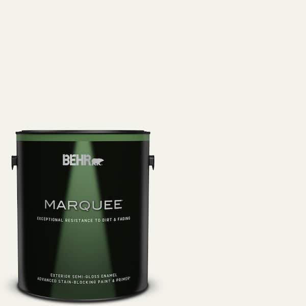BEHR MARQUEE 1 gal. #PWN-50 Snowy Egret Semi-Gloss Enamel Exterior Paint & Primer