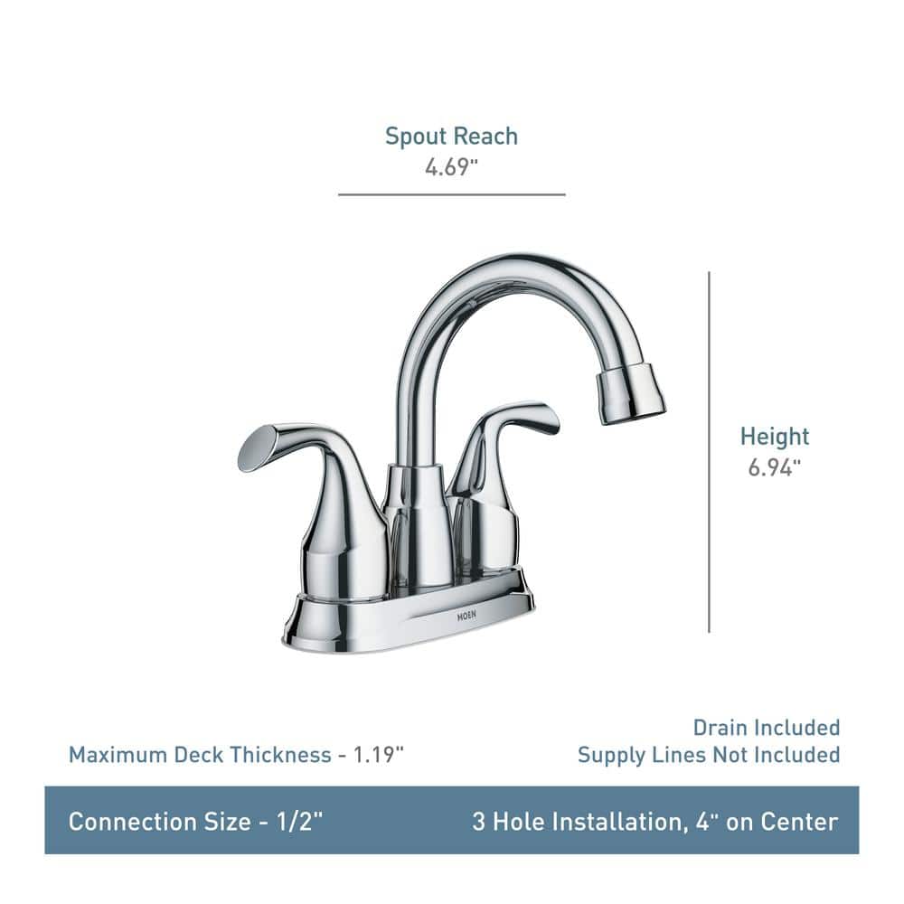 Elegant Idora High Arc Chrome Centerset Bathroom Faucet with Drain Assembly