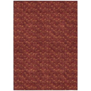 Chantille ACN514 Burgundy 8 ft. x 10 ft. Machine Washable Indoor/Outdoor Geometric Area Rug