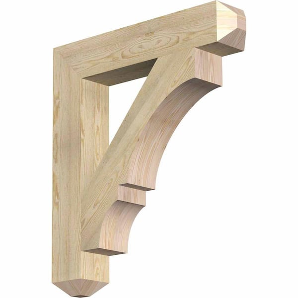 Ekena Millwork 6 in. x 38 in. x 34 in. Douglas Fir Balboa Craftsman Rough Sawn Bracket