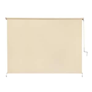 Sesame UV Blocking Fade Resistant Fabric Exterior Roller Shade 96 in. W x 72 in. L