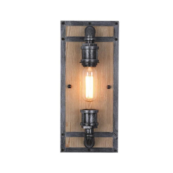 7 in. 1-Light Rustic Black Wall Sconce for Indoor Hallway Farmhouse