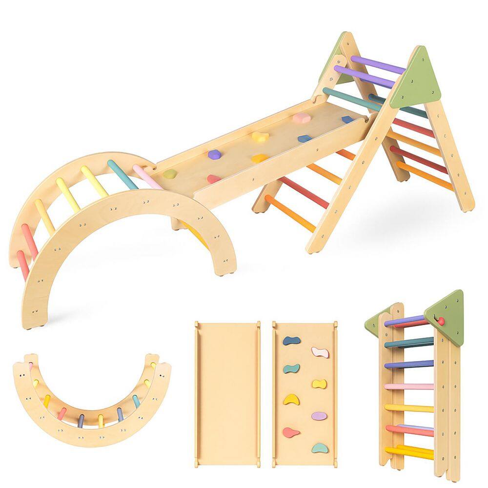 7-in-1 Triangle Set Toddler Climbing Toys Indoor, Montessori Baby Climbing Gym, Climbing Set for Toddlers Jungle Gym price history on PriceWatchPro