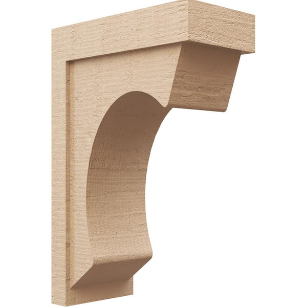 Ekena Millwork 8-in. x 16-in. x 24-in. Series 2 Classic Emerson Rough Cedar Woodgrain Timberthane Polyurethane Corbel, Primed Tan