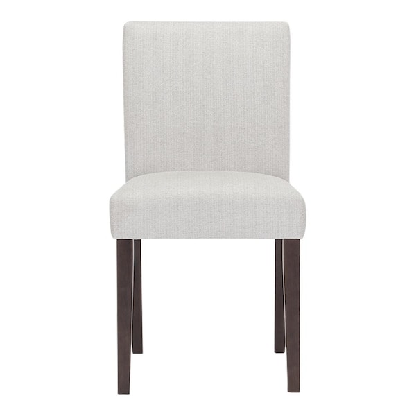 StyleWell Banford Riverbed Beige Upholstered Dining Chair with Sable Brown Wood Legs (1 piece)