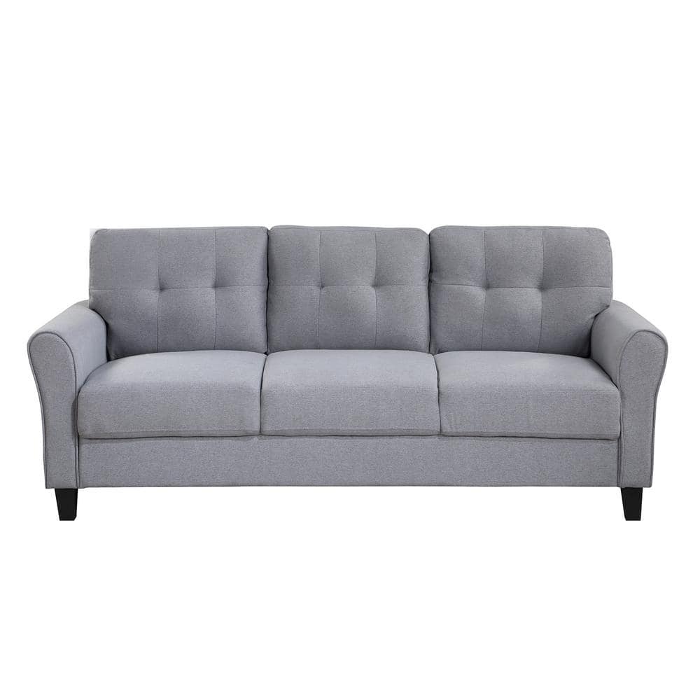 Furniture of America Middletown 64 in. Light Gray and Navy Fabric 2-Seat  Loveseat with Box Seat Cushion IDF-2270-LV - The Home Depot