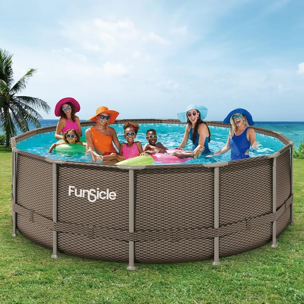 Funsicle Oasis Designer 14 ft. Round 48 in. Deep Metal Frame