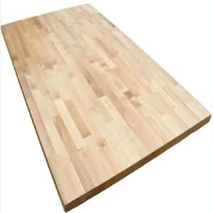 10 ft. L x 25 in. D Unfinished Birch Butcher Block Countertop in With Standard Edge