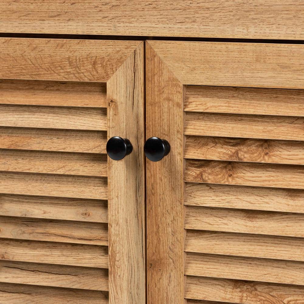 Coolidge Oak Brown Wood Rectangular Footwear Storage Cabinet