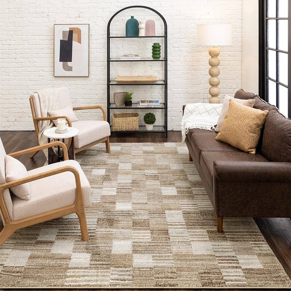 Pernette Beige 7 ft. 10 in. x 10 ft. Geometric Area Rug price history on PriceWatchPro