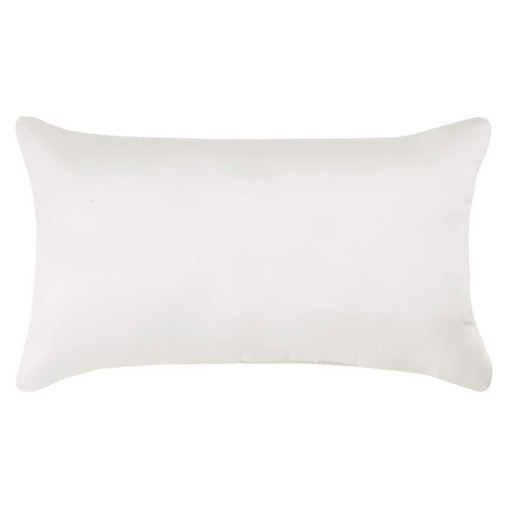 Brilliance Ivory Quilted Satin Boudoir Throw Pillow 20" x 12"