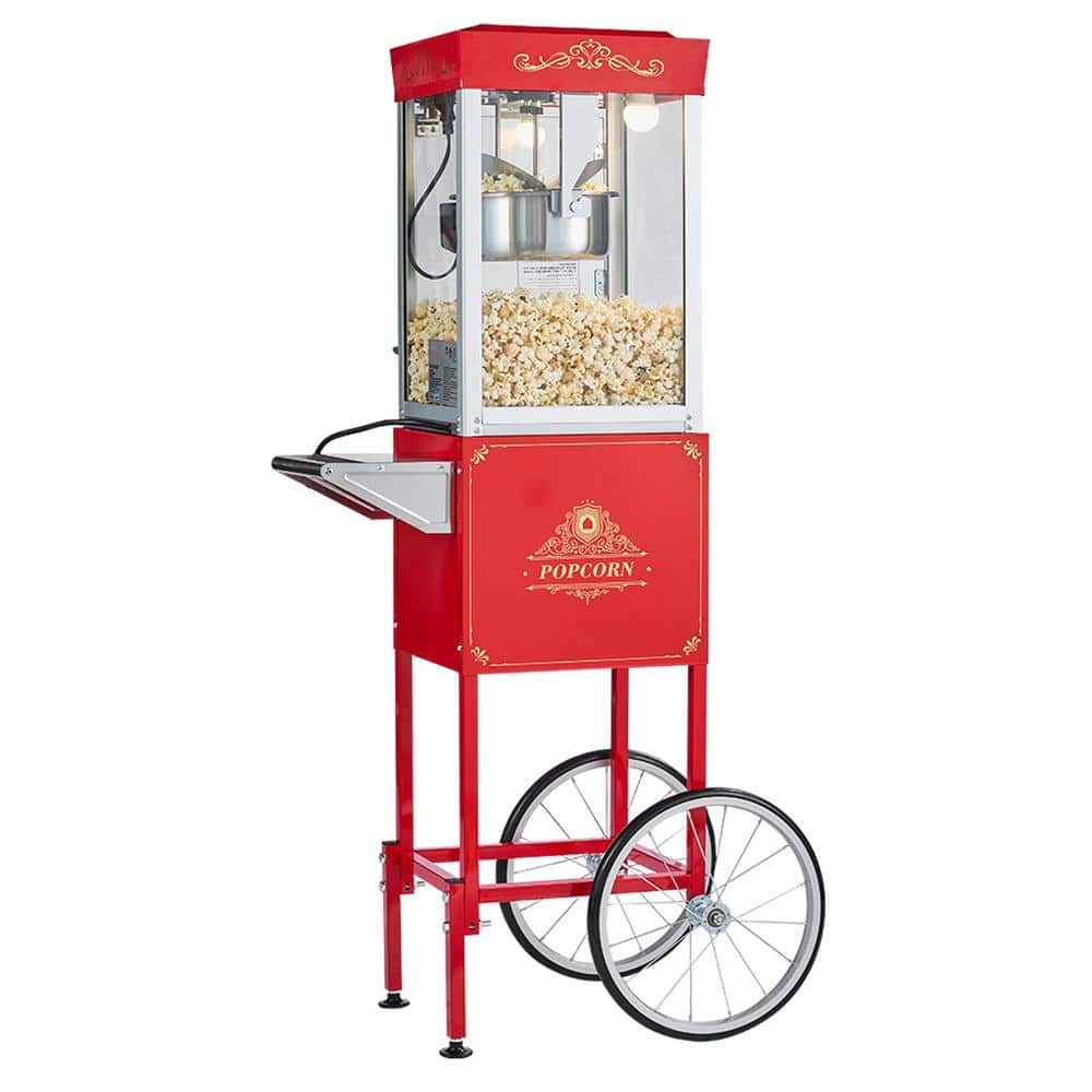 Popcorn Machine with Cart, 8oz Stainless Steel Kettle, 800W Commercial Popcorn Maker, 48 Cups per Batch Theater Style price history on PriceWatchPro