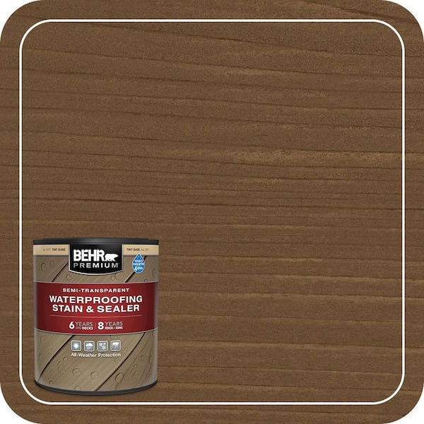 1 qt. #ST-109 Wrangler Brown Semi-Transparent Waterproofing Exterior Wood Stain and Sealer