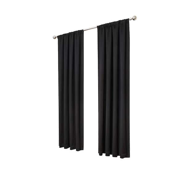 Home Decorators Collection Thermal 37 in. W x 63 in. L Room Darkening Window Curtain in Black