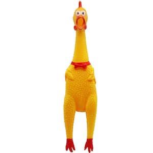 Extra Load Squawking Chicken Toys - Yellow Rubber Squeeze Squeaky and Screaming Chicken for Pets or Kids