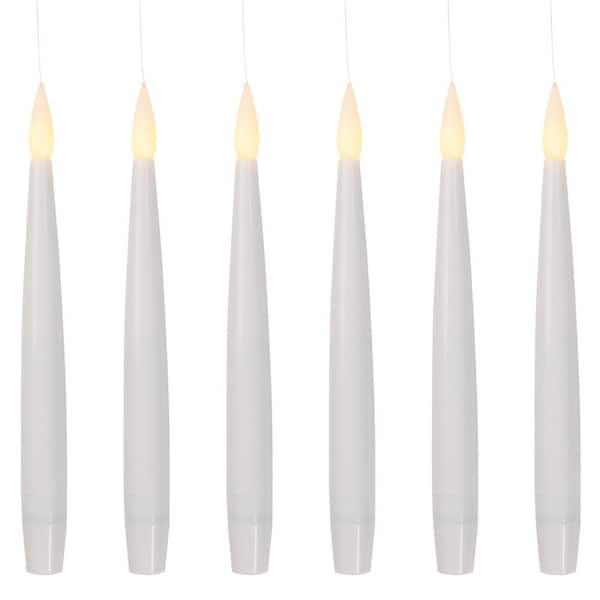 LED Flameless Flickering Floating Halloween Taper Candles - 6 in. Set of 6