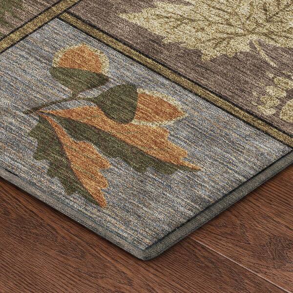Mayfield Premium Machine Washable Abstract AMF2448 Chocolate 10 ft. x 14 ft. Area Rug